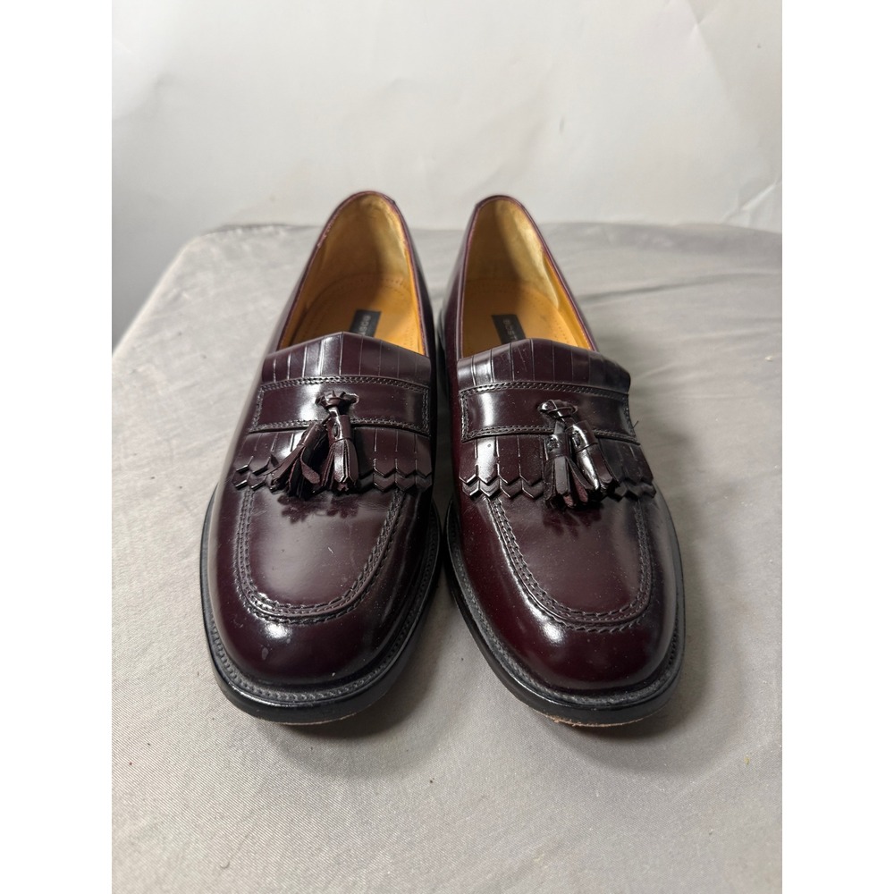 Bostonian Luxe Mens Burgundy Leather Kiltie Tassel Loafers Shoes 9M